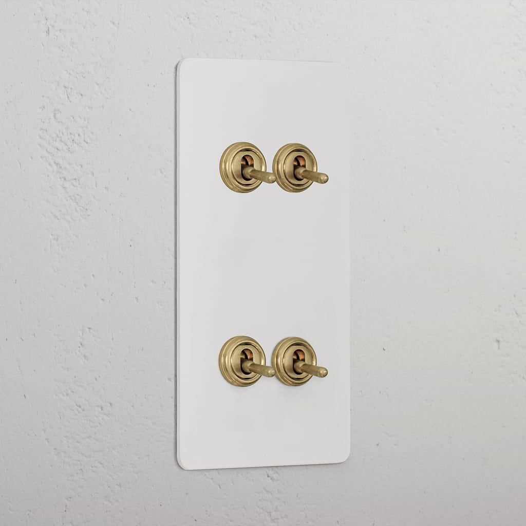 4G Vertical Two Way Toggle Switch - Paintable Antique Brass  