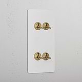 4G Vertical Two Way Toggle Switch - Paintable Antique Brass  