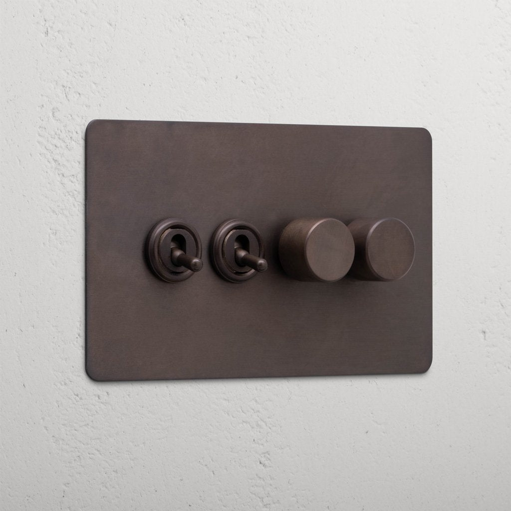 Bronze 4 Gang Mixed Luxury Light Switch