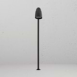 Ealing Path Spotlight - Bronze: Elegant outdoor spotlight with tall black silhouette and bronze accents against gray background.