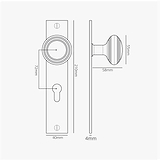 Poplar Long Plate Sprung Door Knob & Euro Lock - Bronze  