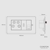 TV Aerial + HDMI + CAT6 Socket - Clear White