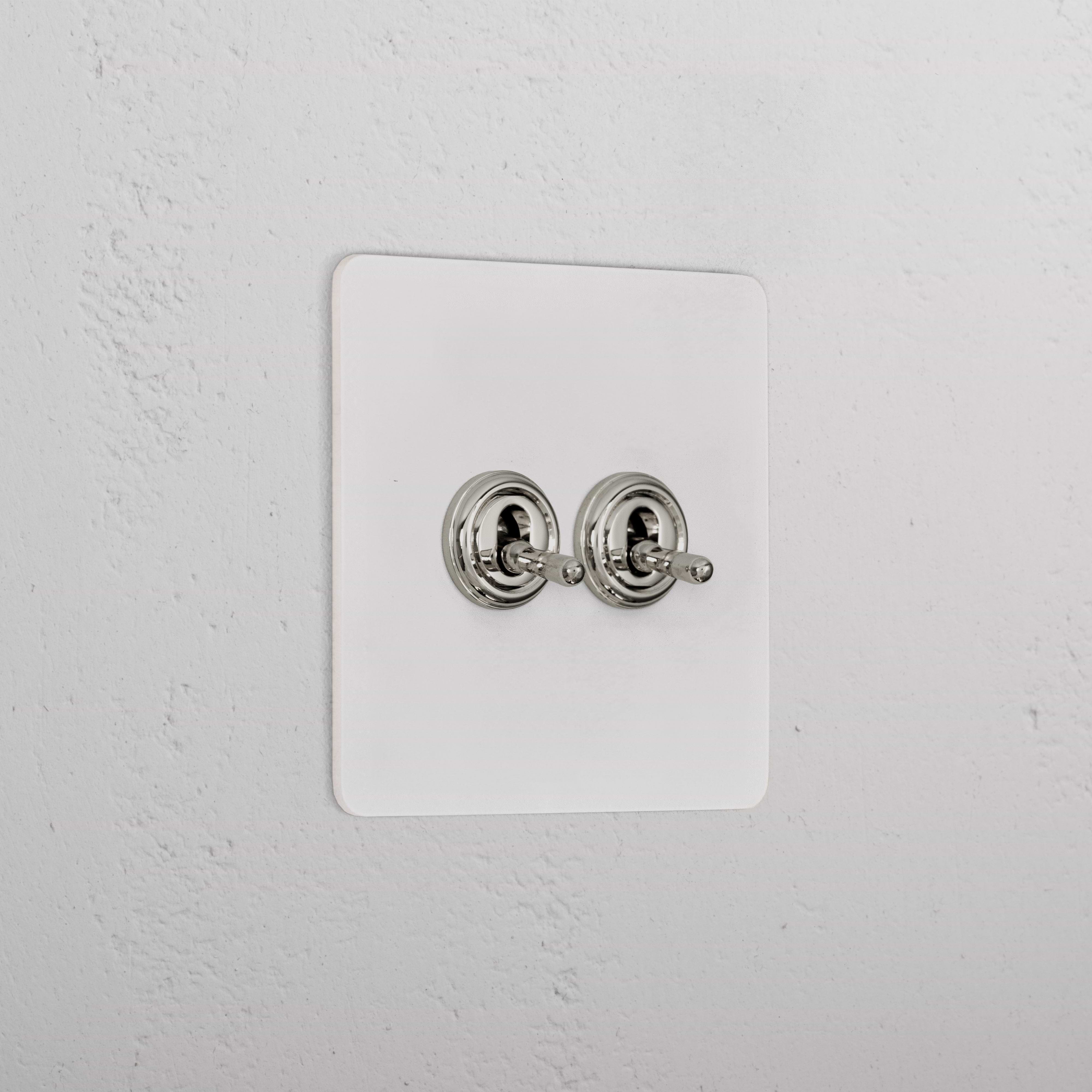 2G Two Way Toggle Switch - Paintable Polished Nickel
