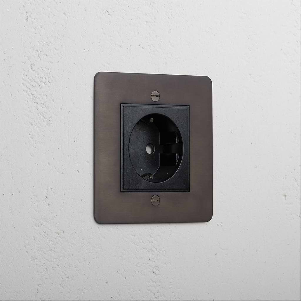 Bronze Luxury Shuko Socket Black