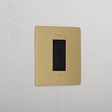 Elegant Antique Brass Usb C+C Socket Black