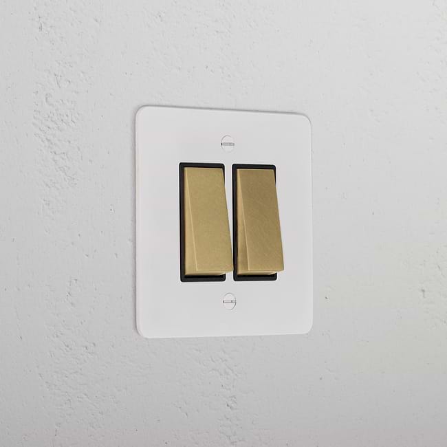 2G Two Way Rocker Switch Paintable Antique Brass Black | Switches & Dimmers