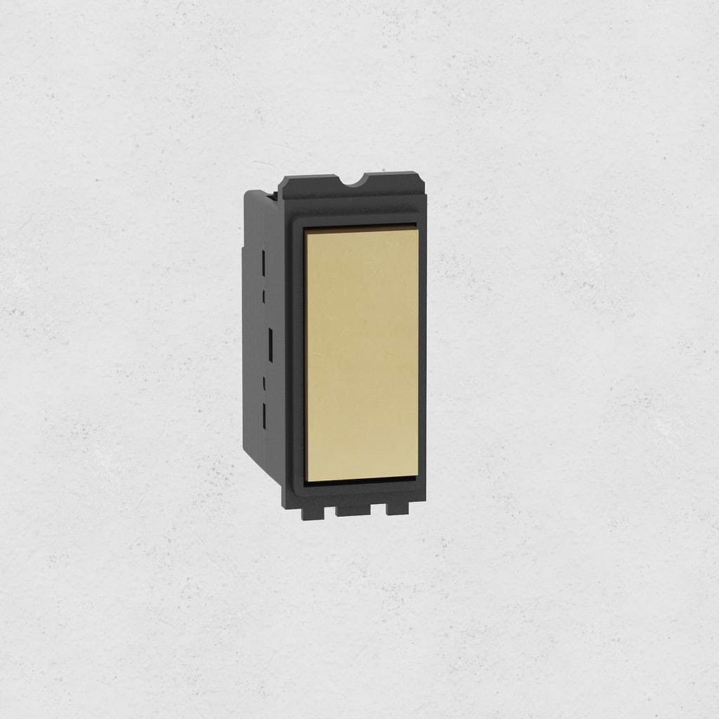 Centre Retractive Rocker Switch - Antique Brass Black