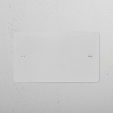 2G Blank Plate - Paintable surface, white wall cover with two screw holes for 2G sockets and modules.