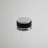 Polished Nickel Seymour Door Stop on White Background