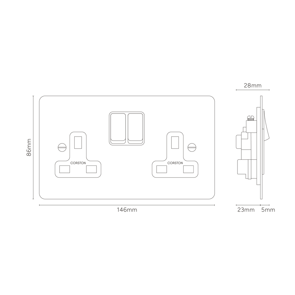 Double Socket Bronze Black | Sockets & Modules