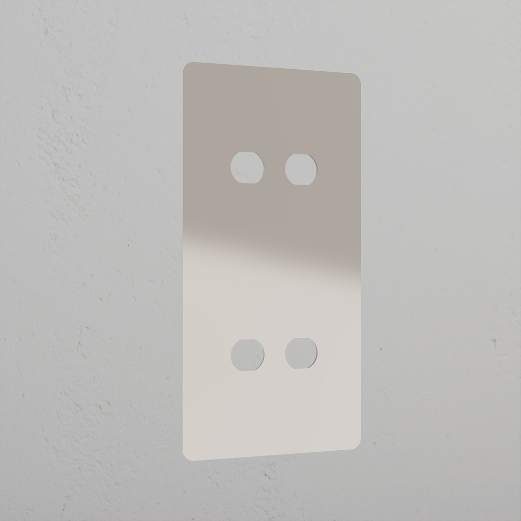 4G Vertical Switch Plate - Polished Nickel