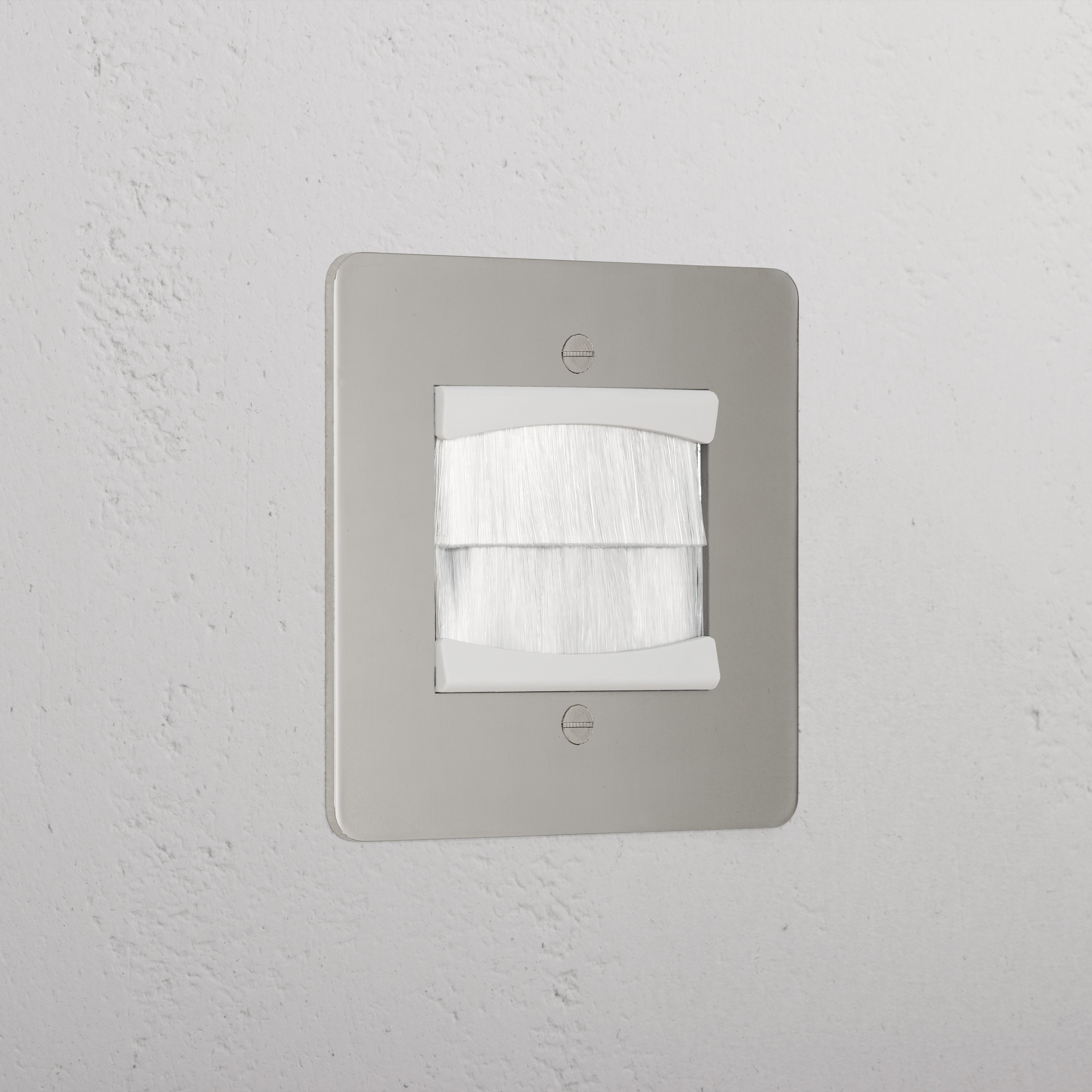 Premium Polished Nickel Single Brush Plate White