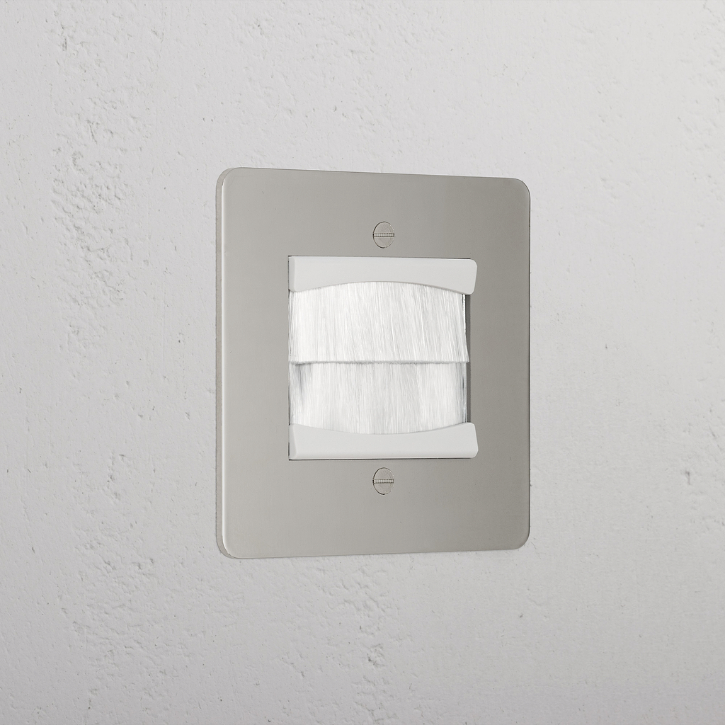Premium Polished Nickel Single Brush Plate White