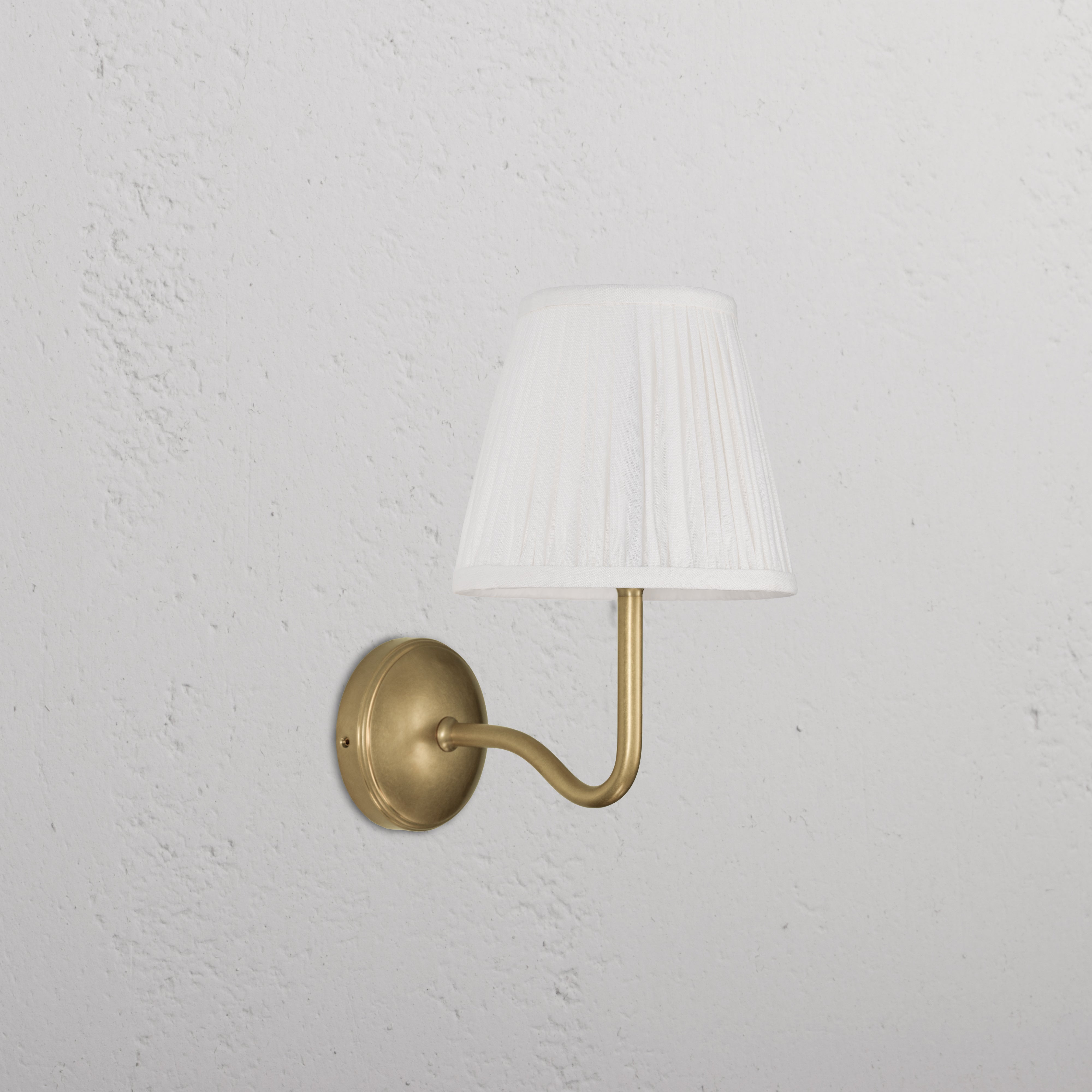 Malvern Medium Wall Light Alabaster White - Antique Brass