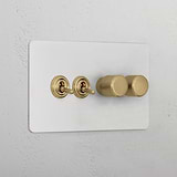 4G Mixed Switch 2T2D _ Paintable Antique Brass