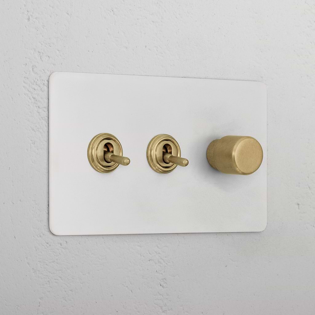 3G Mixed Switch 2T1D _ Paintable Antique Brass