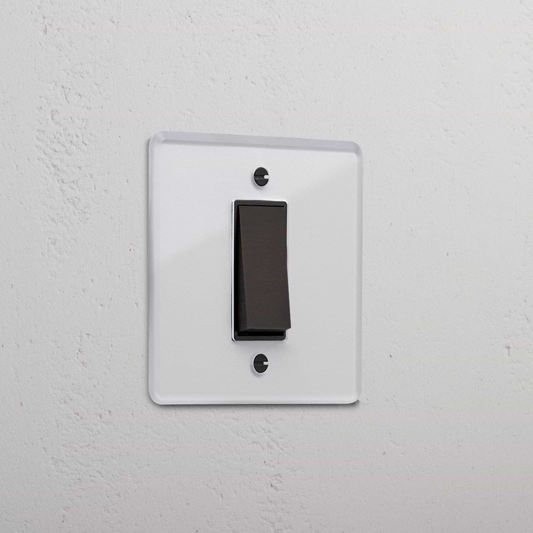 1G Double Pole Rocker Switch - Clear Bronze Black