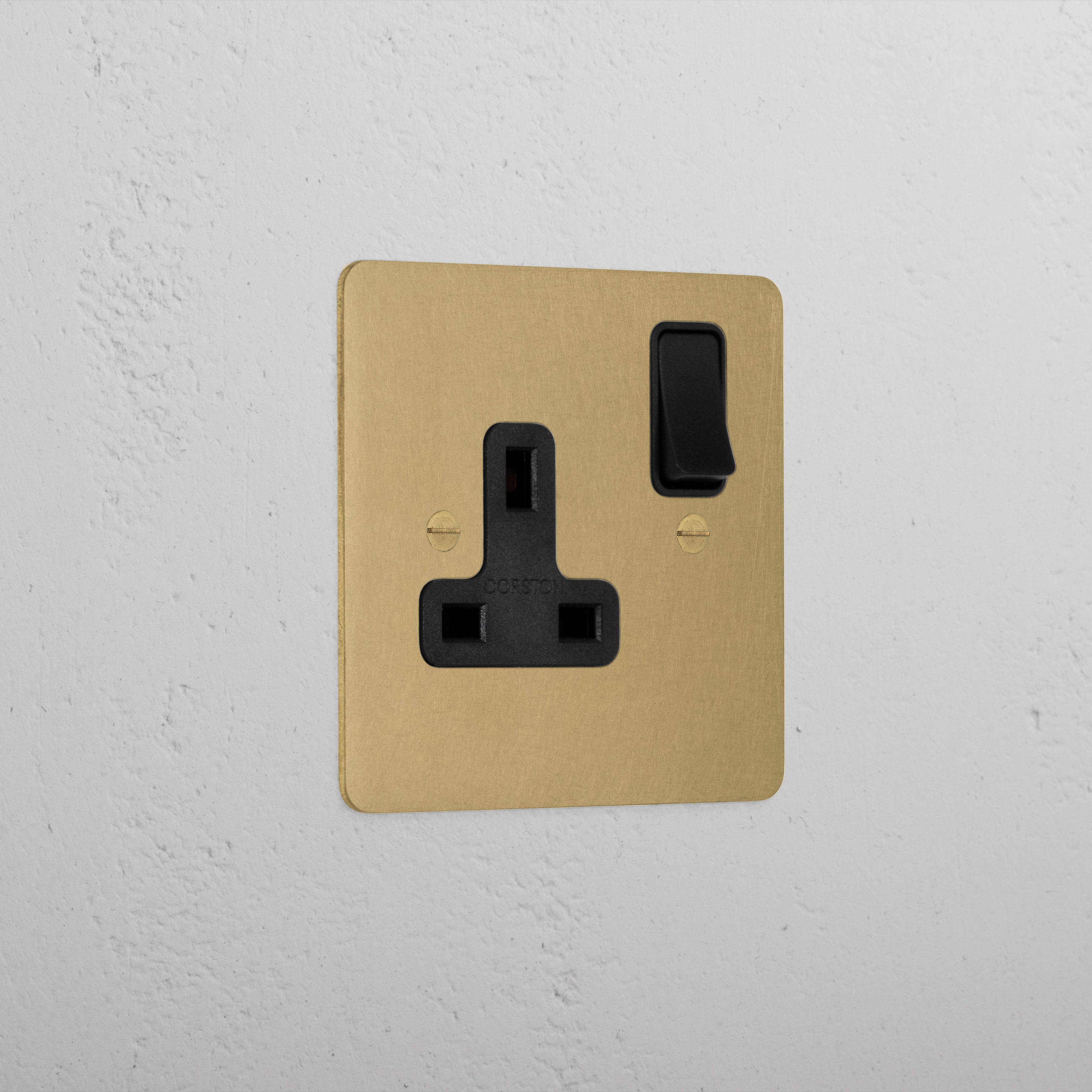 Luxury Antique Brass Single Socket Uk Black