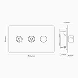 3G Mixed Switch 2T1D - Paintable Polished Nickel