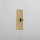 1G Architrave Centre Retractive Toggle Switch - Antique Brass