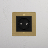 Schuko Socket - Antique Brass Black