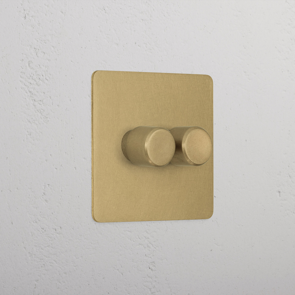 Luxury Antique Brass 2 Gang 2 Way Dimmer Light Switch