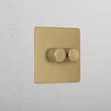 Luxury Antique Brass 2 Gang 2 Way Dimmer Light Switch