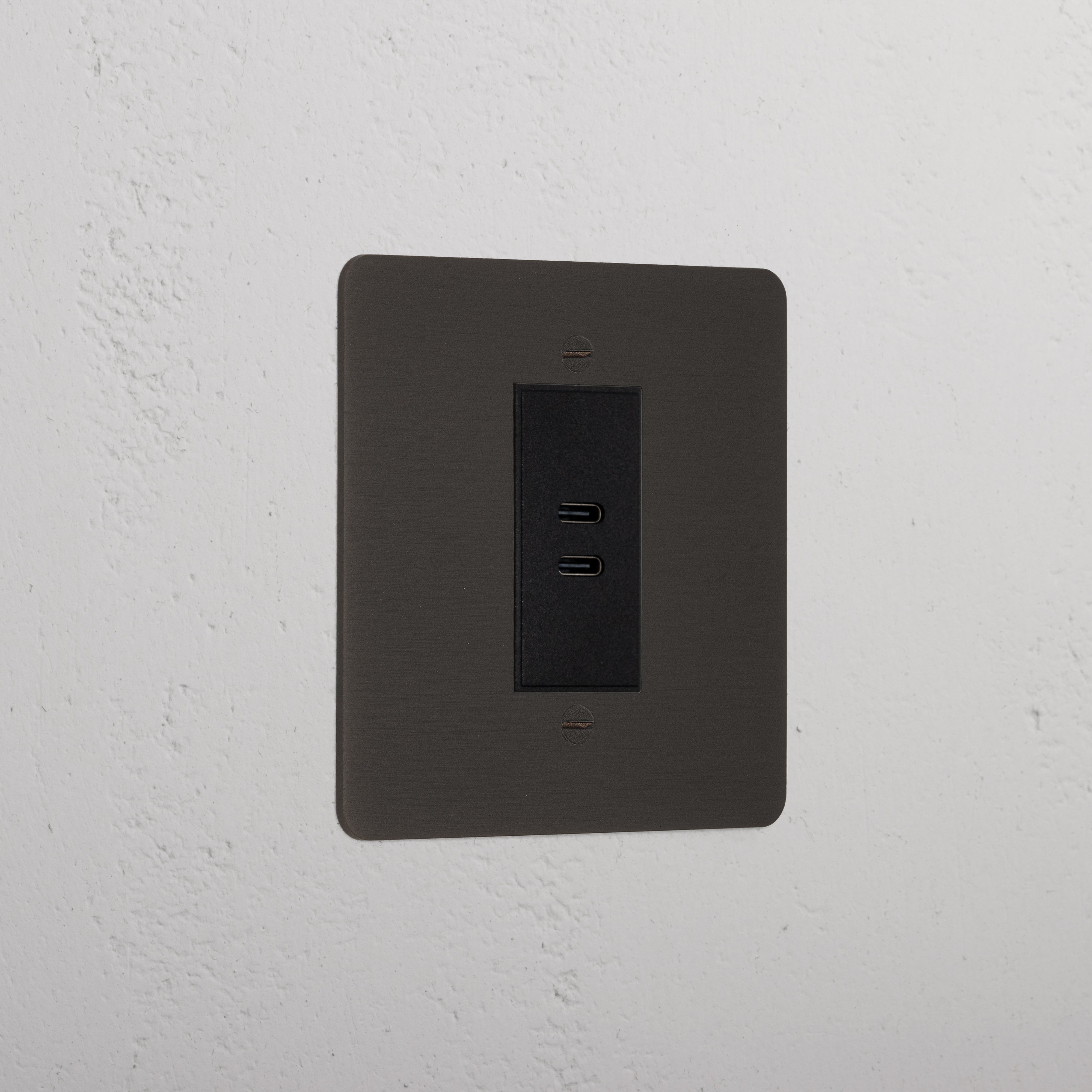 Bronze Vintage Usb C+C Socket Black