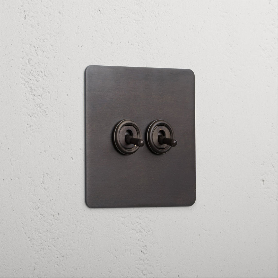 Bronze 2 Gang 2 Way Luxury Light Switch