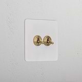 2G Two Way Toggle Switch _ Paintable Antique Brass