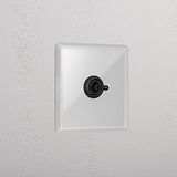 1G Centre Retractive Toggle Switch - Clear Bronze