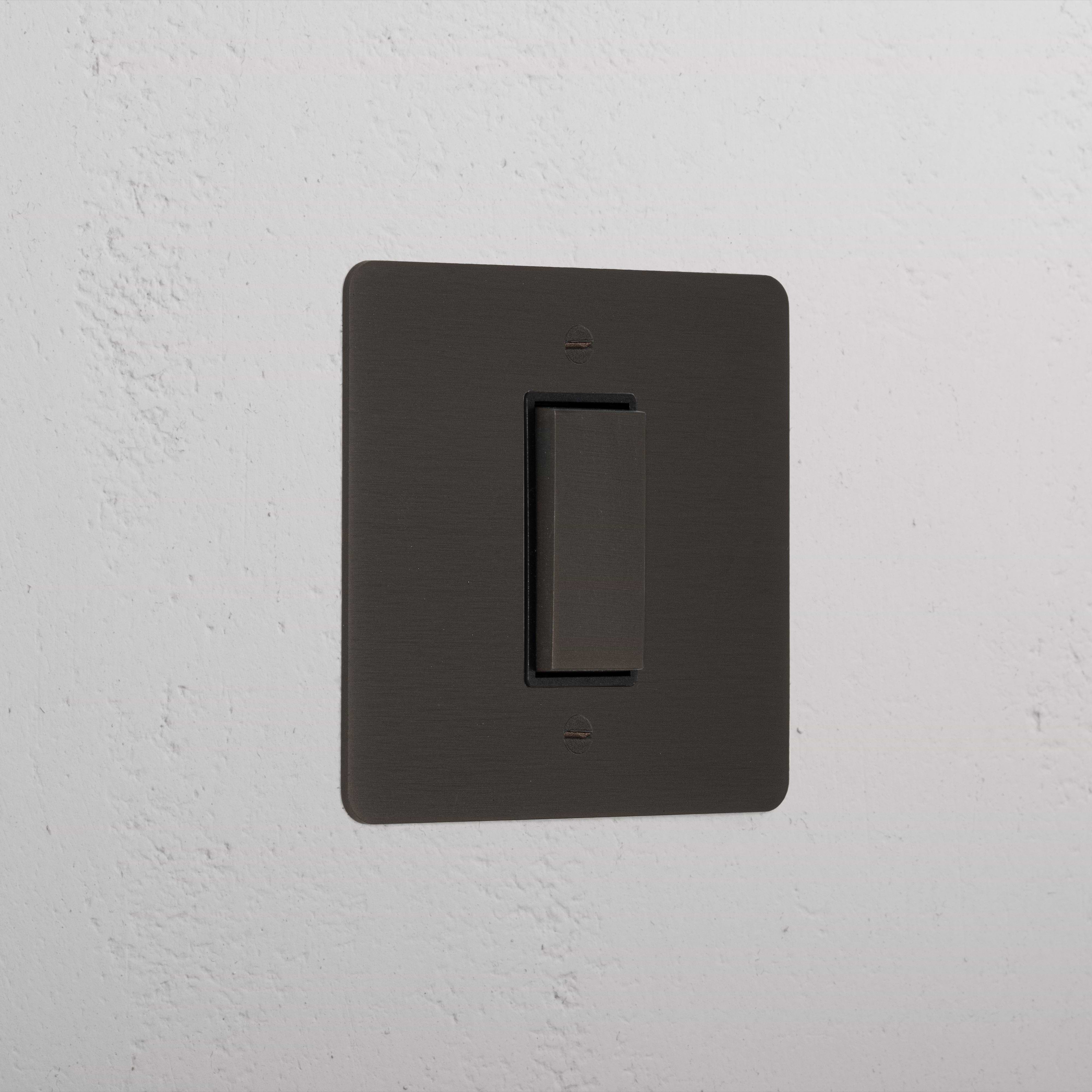 1G Centre Retractive Rocker Switch - Bronze Black