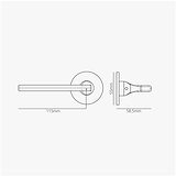Clayton Flush Rose Unsprung Door Handle - Antique Brass  