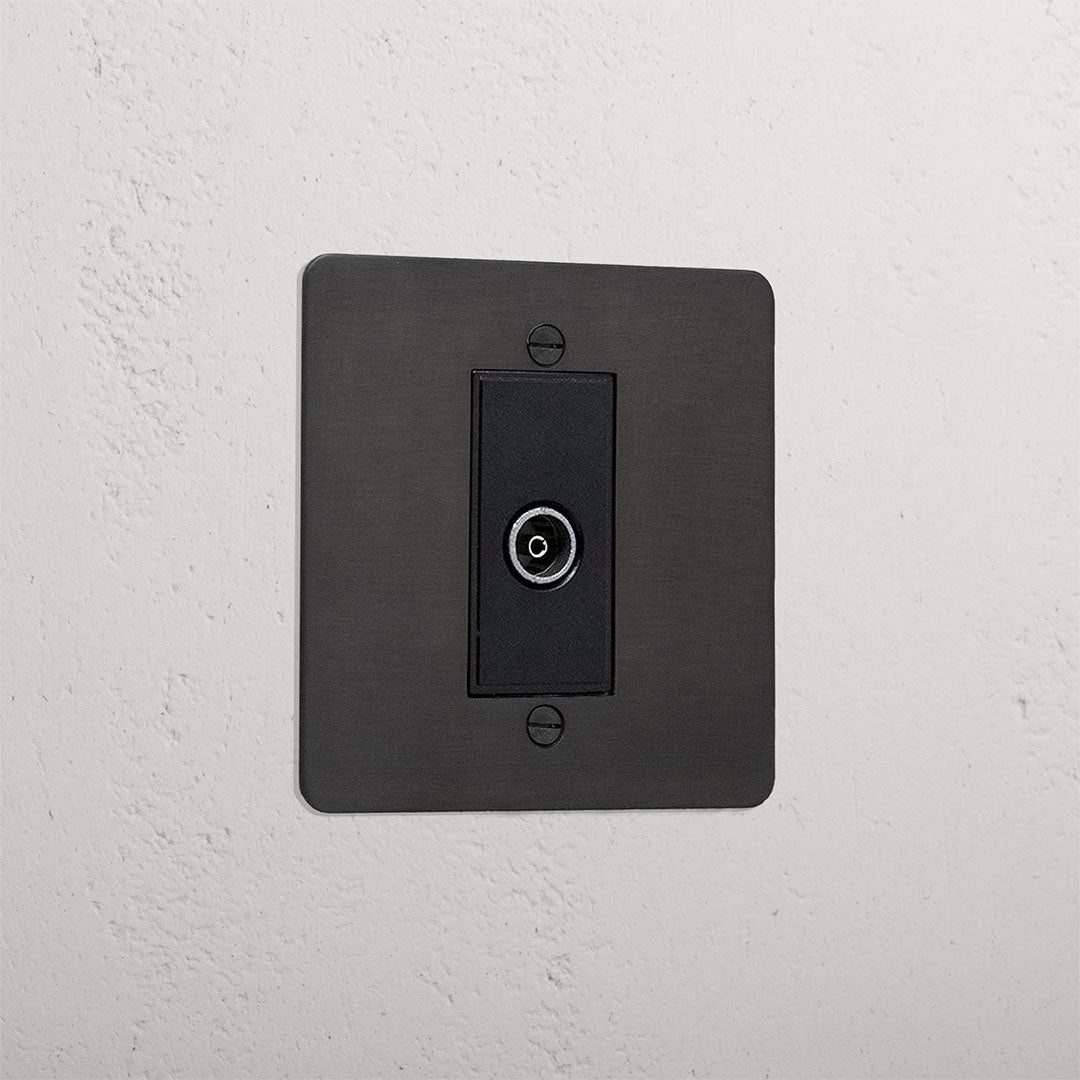 Bronze Designer Tv Outlet Socket Black