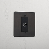 Bronze Designer Tv Outlet Socket Black