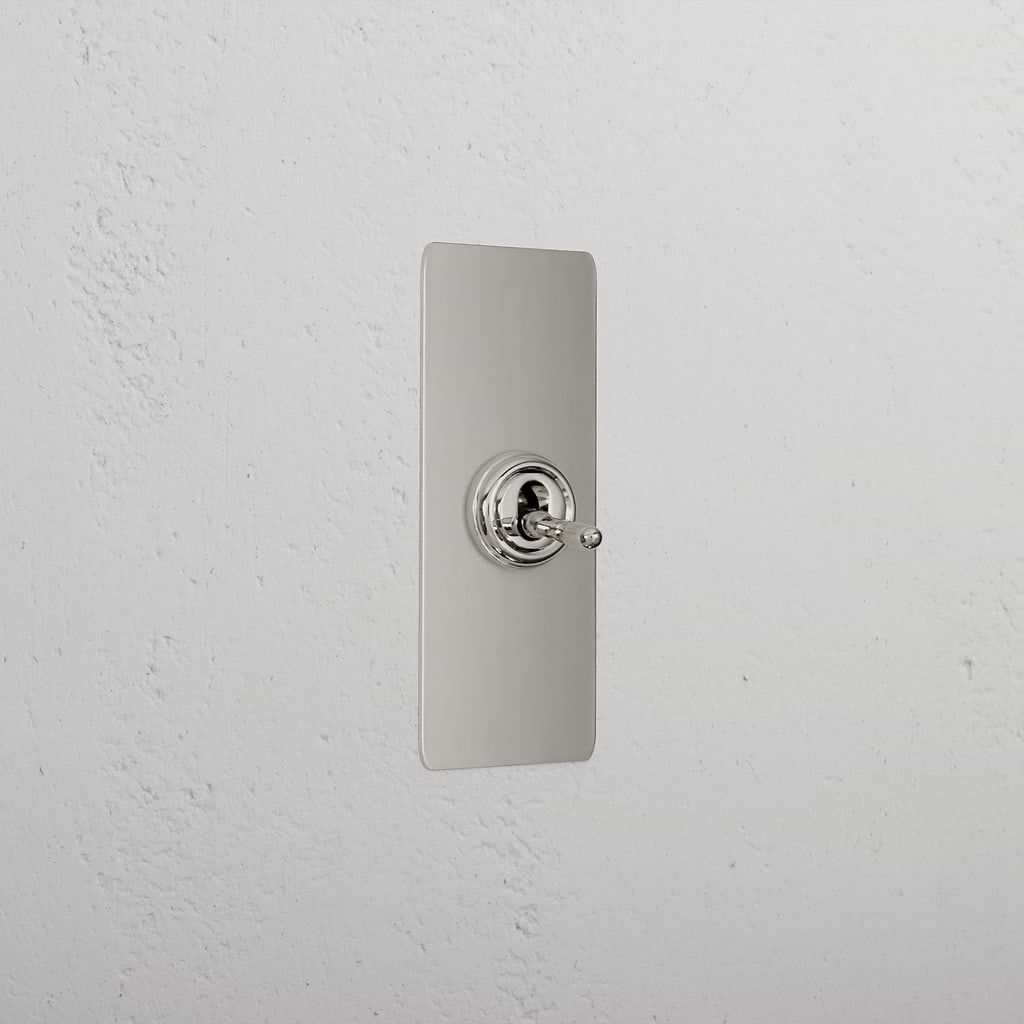 Elegant Polished Nickel 1 Gang 2 Way Architrave Toggle Light Switch