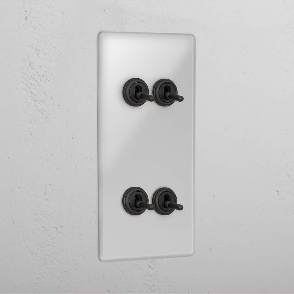 4G Vertical Two Way Toggle Switch - Clear Bronze  