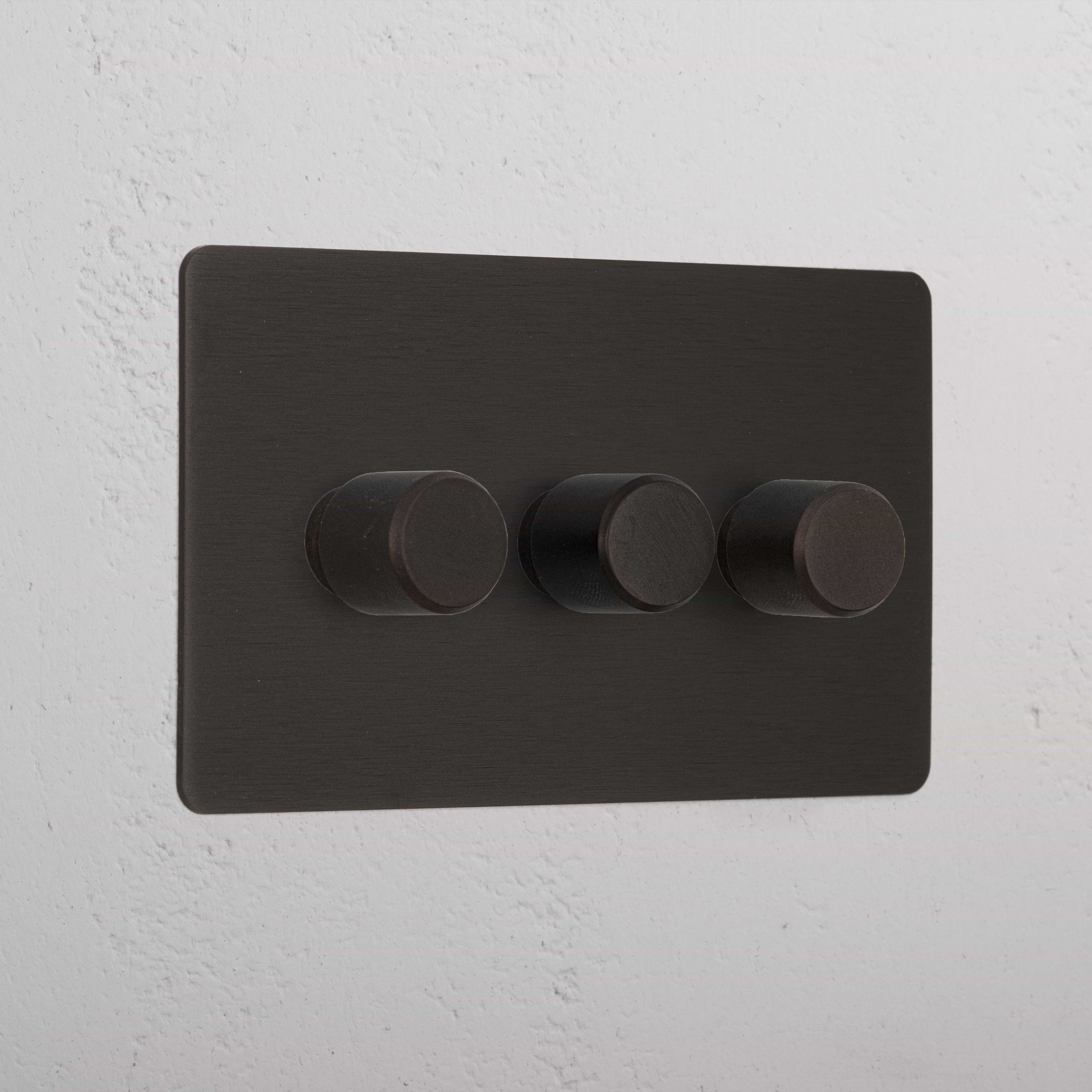 Bronze 3 Gang 2 Way Elegant Dimmer Switch
