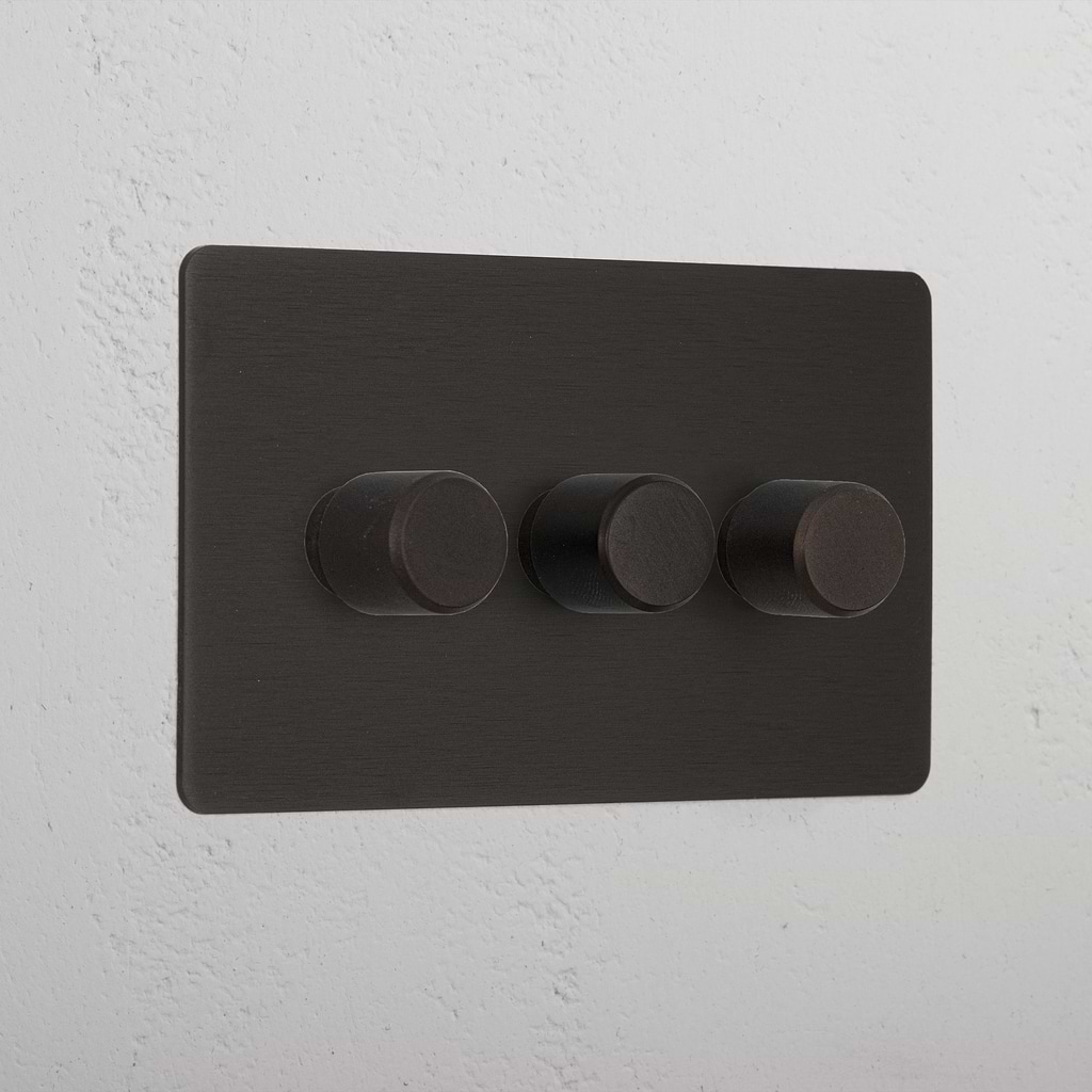 Bronze 3 Gang 2 Way Elegant Dimmer Switch