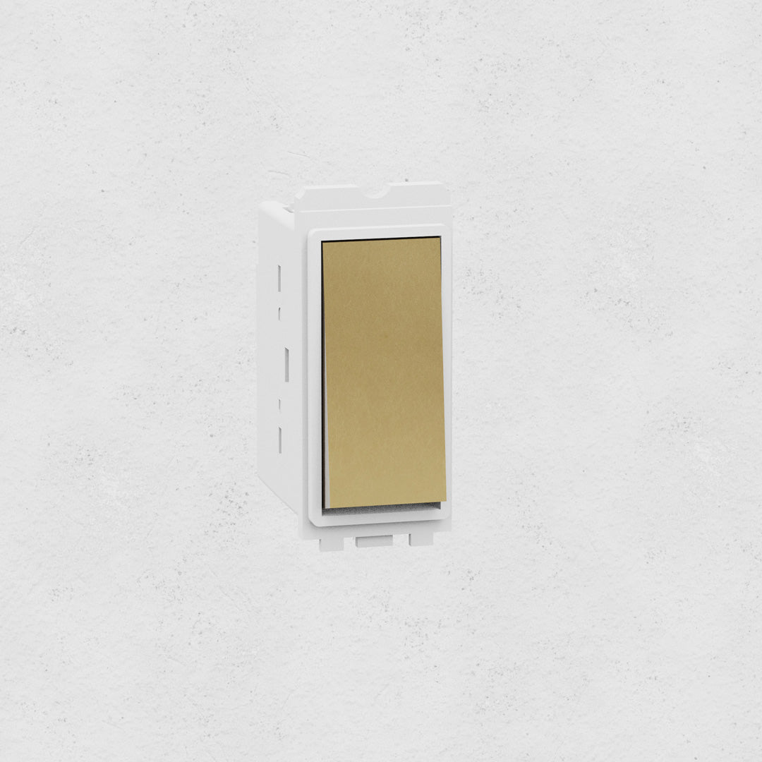 Retractive Rocker Switch - Antique Brass White