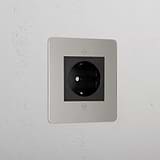 Elegant Polished Nickel Shuko Socket Black