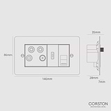 TV Aerial + HDMI + CAT6 Socket - Polished Nickel Black