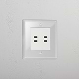Clear 2x Usb C+C Premium Socket White