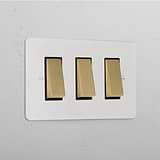 3G Two Way Rocker Switch _ Paintable Antique Brass Black