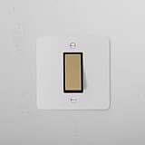 1G Retractive Rocker Switch - Paintable Antique Brass Black