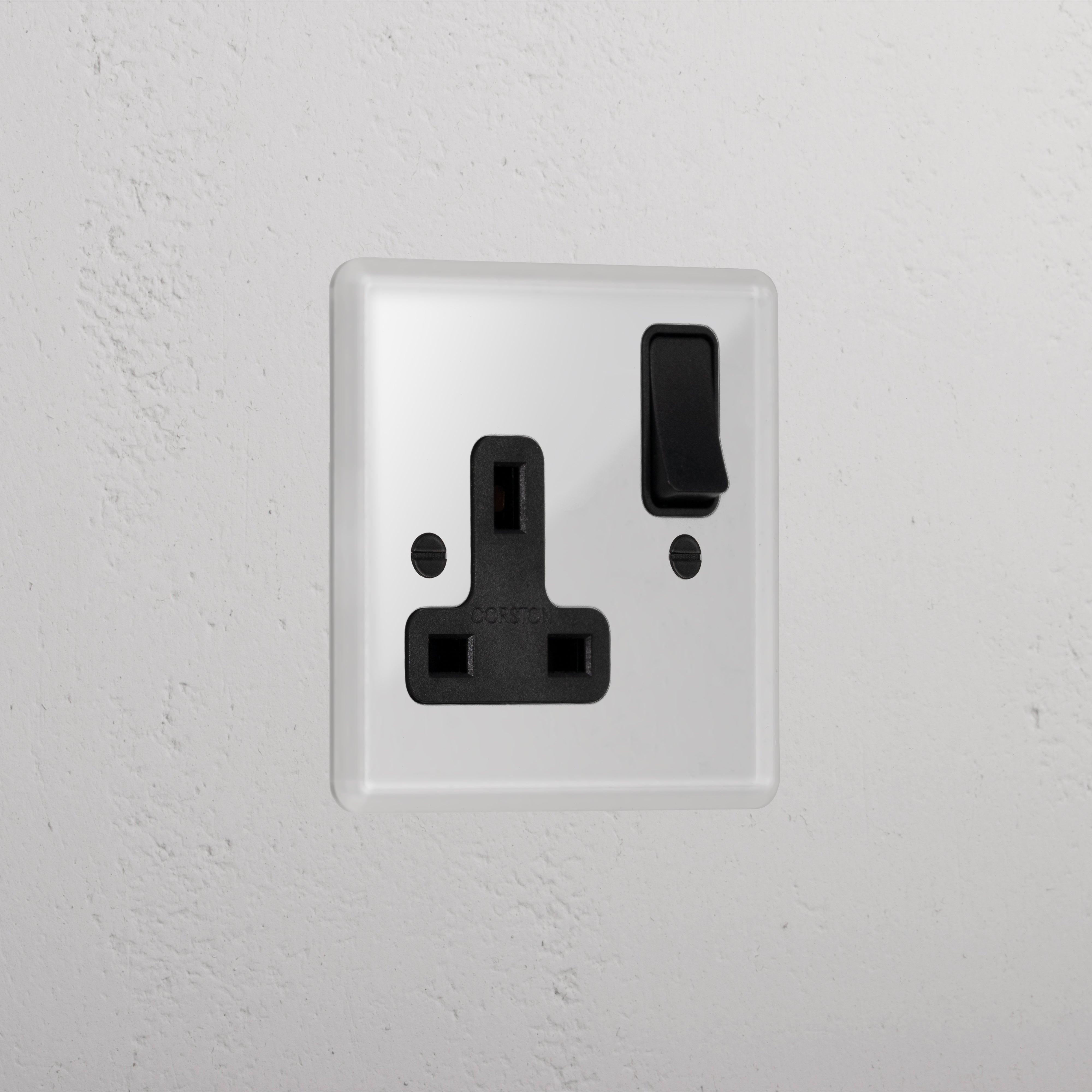 Clear Premium Single Socket Uk Black