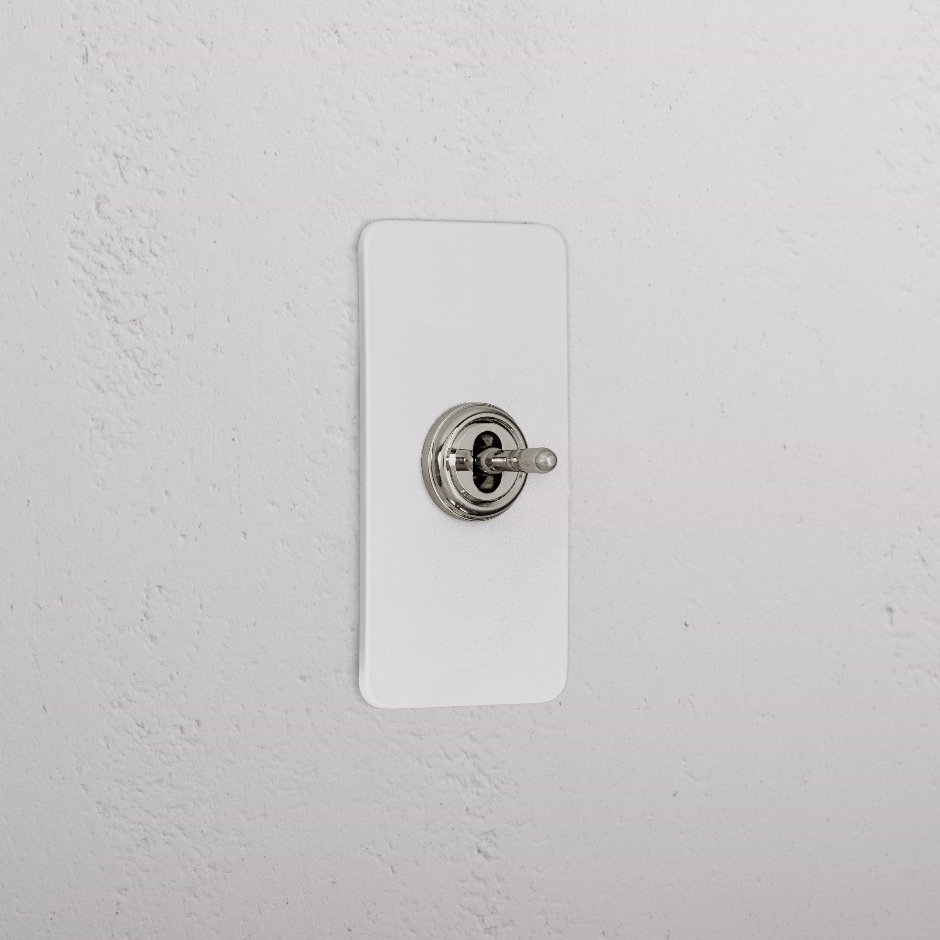 1G Architrave Centre Retractive Toggle Switch _ Paintable Polished Nickel