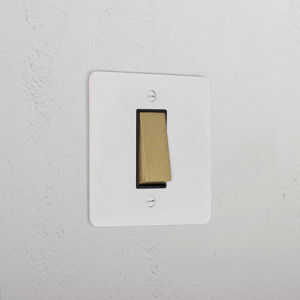 1G Two Way Rocker Switch _ Paintable Antique Brass Black