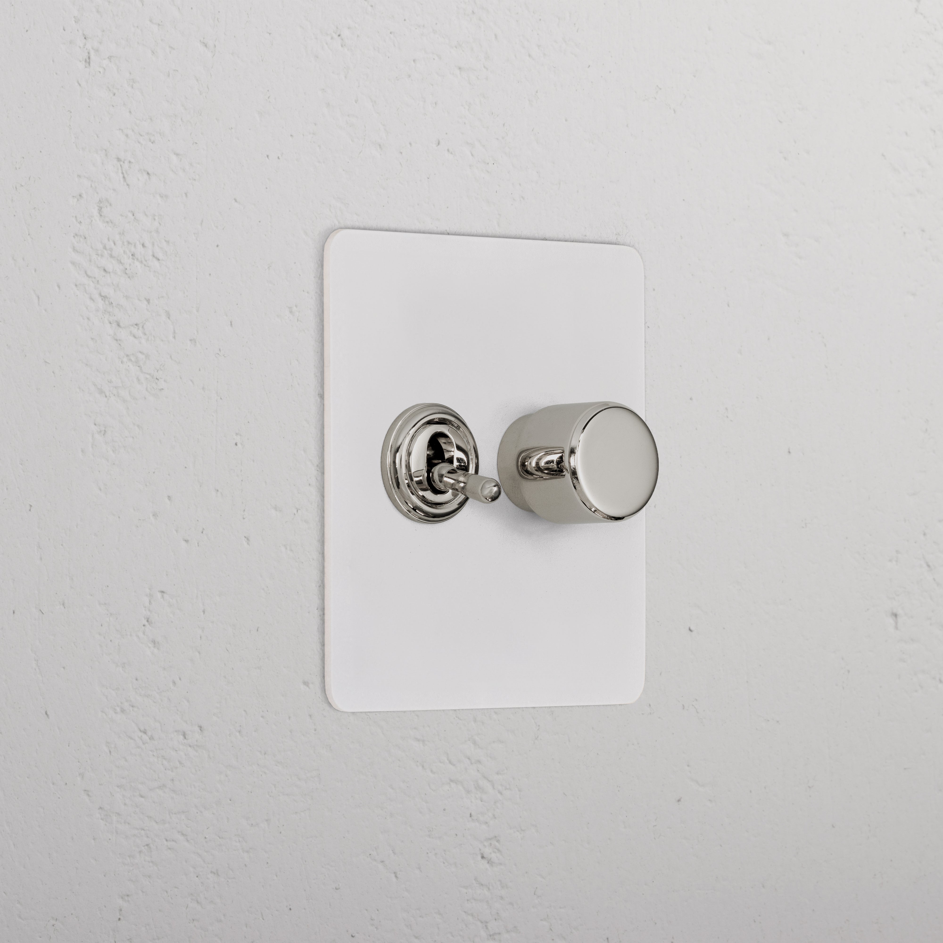 2G Mixed Slimline Switch 1T1D - Paintable Polished Nickel