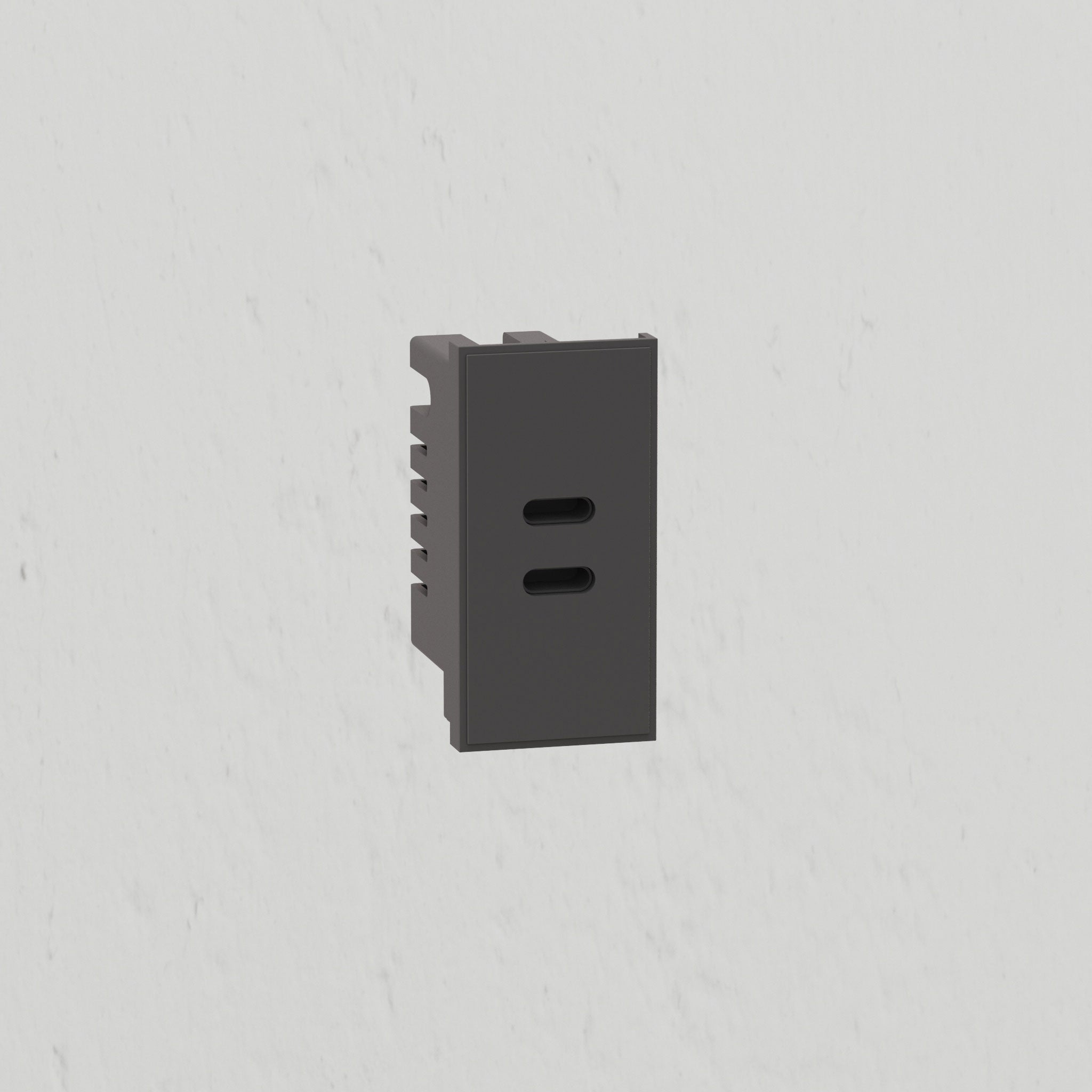 Usb C+C Outlet Module 25mm - Black